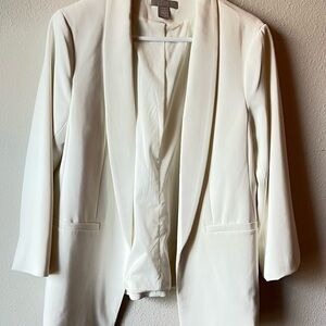 H&M White 3/4 Sleeve Women's Blazer